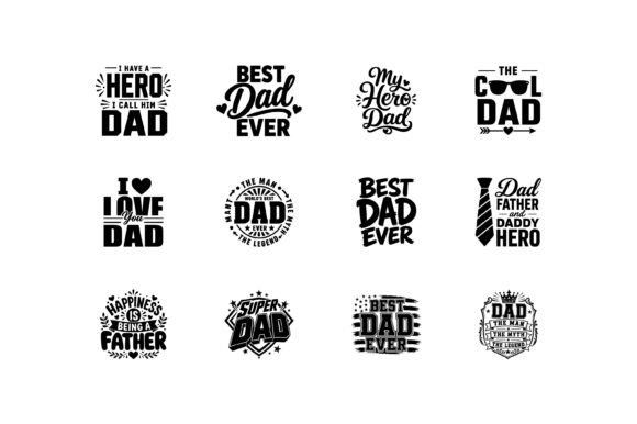 Best Dad Typography Quote Bundle