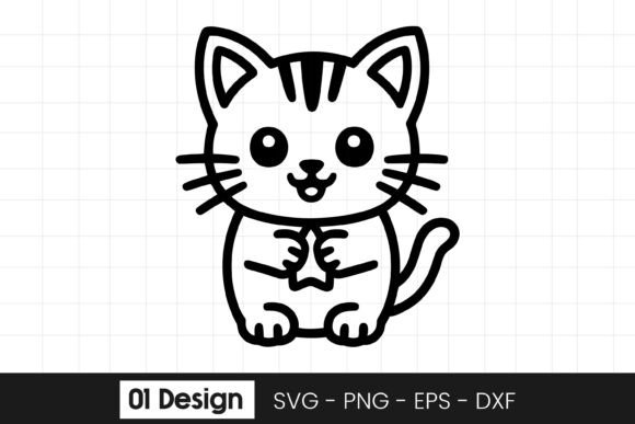 Cute Sitting Kitten SVG for Real Embroidery Projects