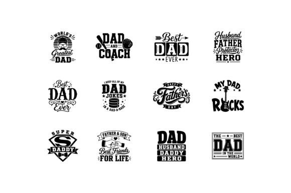 Dad Quote Typography Design Bundle