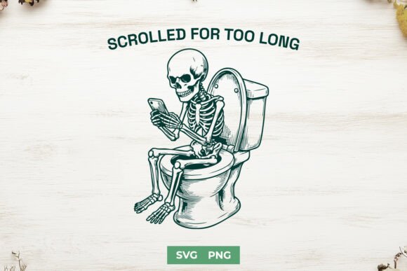 Funny Skeleton SVG for Bathroom Decor
