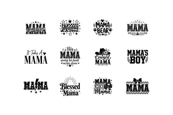 Mama Typography Quote Design Bundle