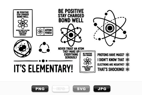 Science Atom Quote Clipart Set